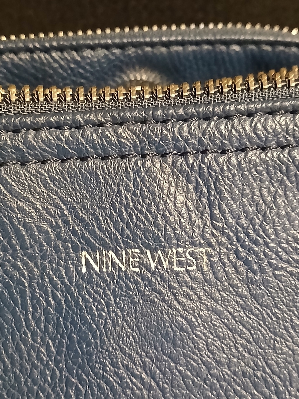 Nine West Navy Leather Zip-Top Women's Bag